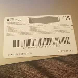 $15 iTunes gift card